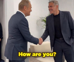 Premier Donald Tusk i George Clooney