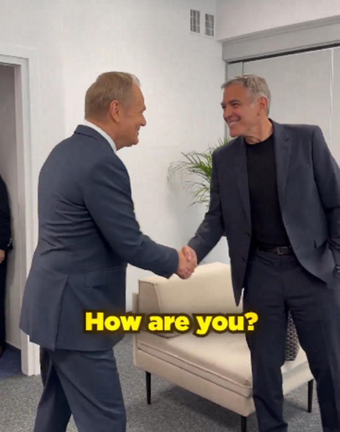 Premier Donald Tusk i George Clooney