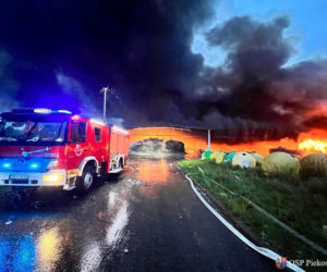 Pożar składowiska odpadów w Promniku (gm. Strawczyn)