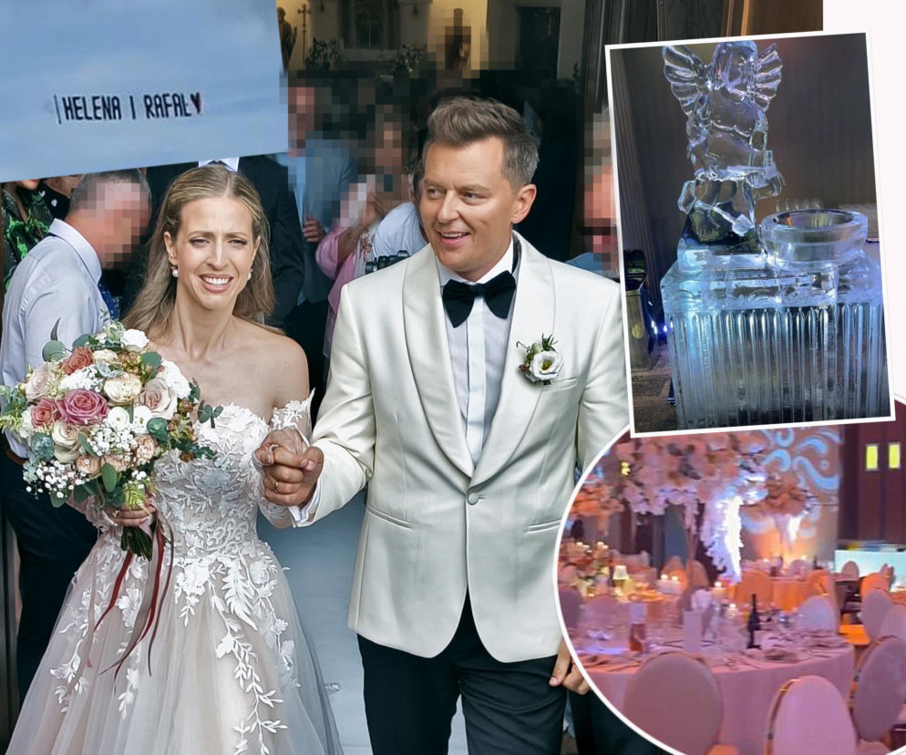 Rafał Brzozowski z żoną Heleną. Obok bar z lodu i sala weselna. O kosztach uroczystości przeczytasz na SE.