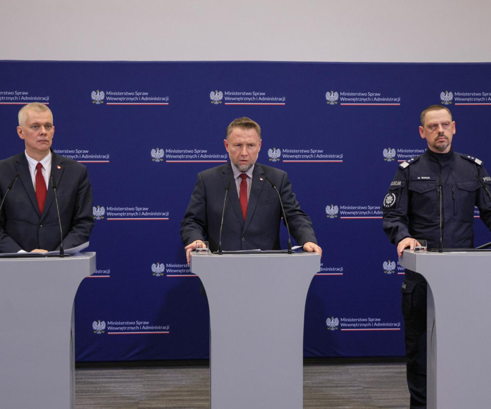 Siemoniak, Kierwiński i gen. Boroń na konferencji MSWiA o sabotażu. O sprawie zatrzymań przeczytasz na SE Polityka.