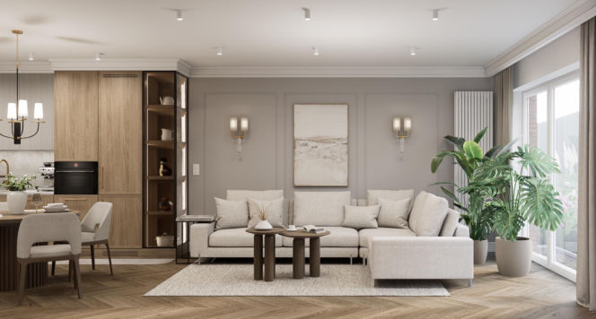 Kaszmirowe mieszkanie w gdańsku - projekt Renata Michałowicz