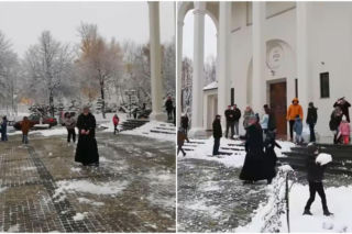 Proboszcz z Lublina po mszy zorganizował bitwę na śnieżki 