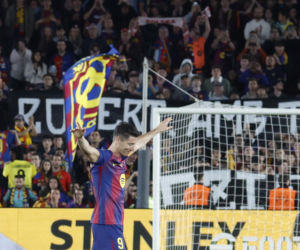 Robert Lewandowski po pożegnalnym meczu na stadionie Barcelony
