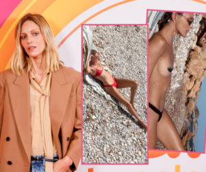 Długonoga Anja Rubik wyleguje się na plaży w minibikini. Później pokazała się topless!