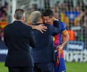 Robert Lewandowski po pożegnalnym meczu na stadionie Barcelony