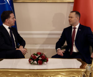 Rutte na spotkaniu z Nawrockim