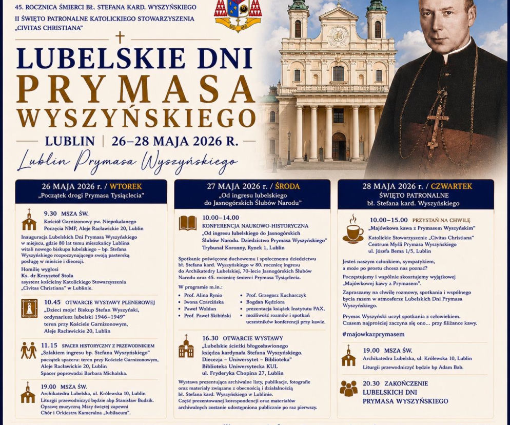 Lubelskie Dni Prymasa Wyszyńskiego - plakat