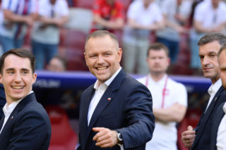 Karol Nawrocki i ceremonia po finale Pucharu Polski
