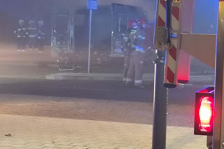 Pożar kampera w Ustce