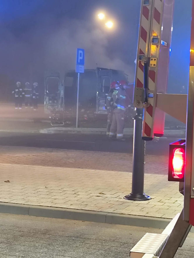 Pożar kampera w Ustce