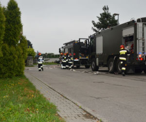 Pożar na lotnisku w Balicach pod Krakowem