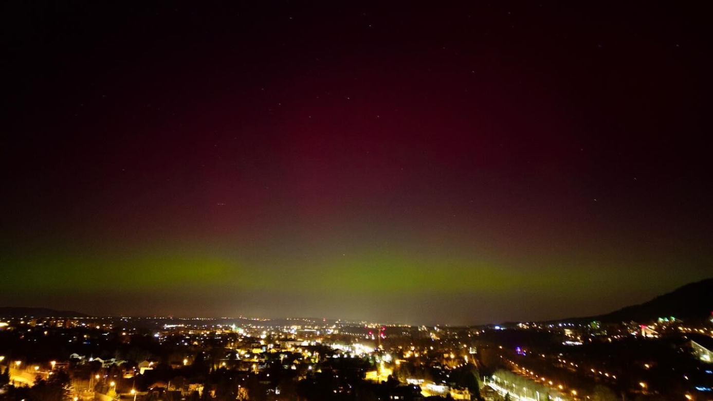 Zorza na niebie woj. śląskiego