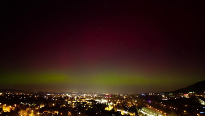 Zorza na niebie woj. śląskiego