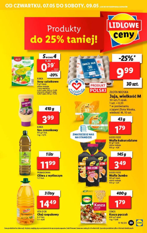 Ceny podstawowych produktów - LIDL