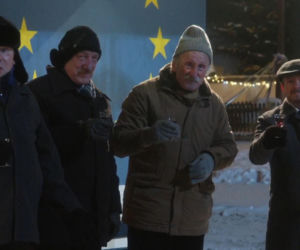 Ranczo 10 sezon odc. 130.  Pietrek (Piotr Pręgowski), Hadziuk (Bogdan Kalus), Solejuk (Sylwester Maciejewski), Stach Japycz (Franciszek Pieczka)