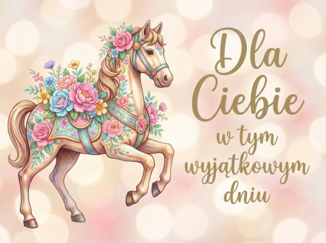 Koń z karuzeli na Dzień Kobiet