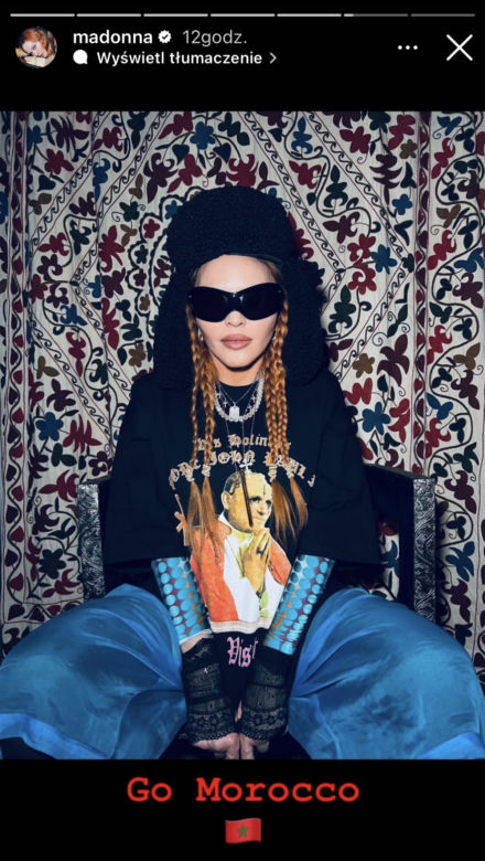 Madonna w koszulce z Janem Pawłem II