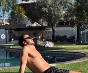 Olga Frycz z rodziną na wakacjach