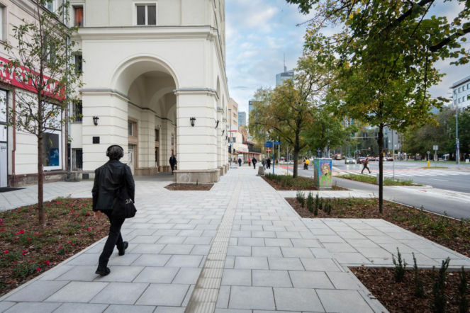 Wschodnia strona Al. Jana Pawła II po nowemu - ZDM Warszawa