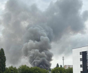 Potężny pożar we Włocławku. Wiele zastępów straży w akcji