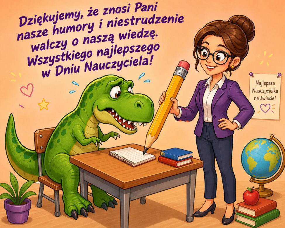 Zabawna kartka z okazji Dnia Nauczyciela