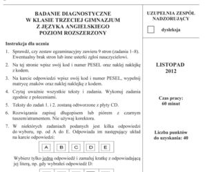 Próbny egzamin gimnazjalny 2013 - język angielski poziom rozszerzony