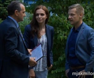 M jak miłość. Monika (Anna Wendzikowska), Górecki (Wojciech Wysocki), Piotrek Zduński (Marcin Mroczek)