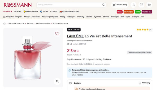 Kultowe perfumy Lancôme na promocji w Rossmannie. Ten klasyk pasuje na każdą okazję