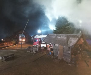 Pożar strusiej fermy w Bukwałdzie koło Olsztyna 