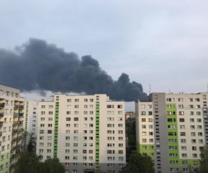 Ogromny pożar w Sosnowcu, kłęby dymu nad miastem