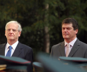 Bamir Topi prezydent Albanii i prezydent Węgier Laszlo Solyom