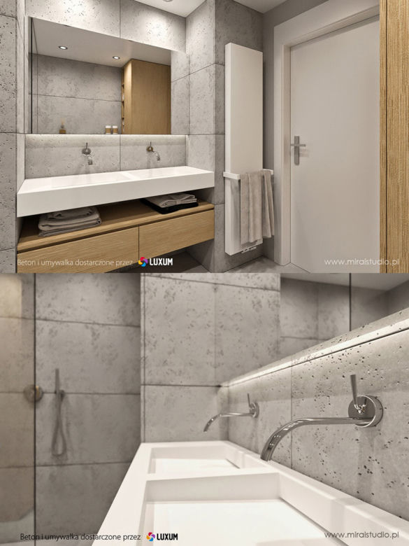 Beton architektoniczny - płyty betonowe na ścianie LUXUM
