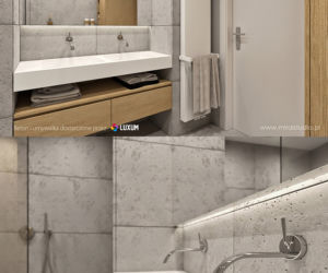 Beton architektoniczny - płyty betonowe na ścianie LUXUM