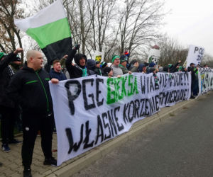 Manifestacja kibiców GKS Bełchatów