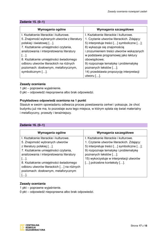 Matura próbna polski odpowiedzi CKE