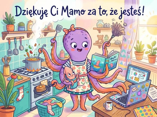 Zabawny obrazek na Dzień Matki do pobrania