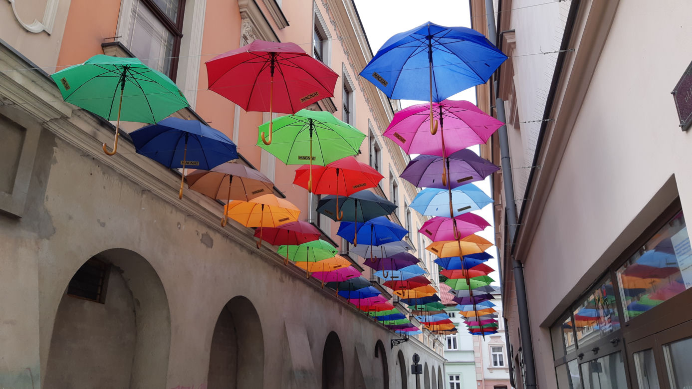 Kolorowe parasole letnią wizytówką Tarnowa