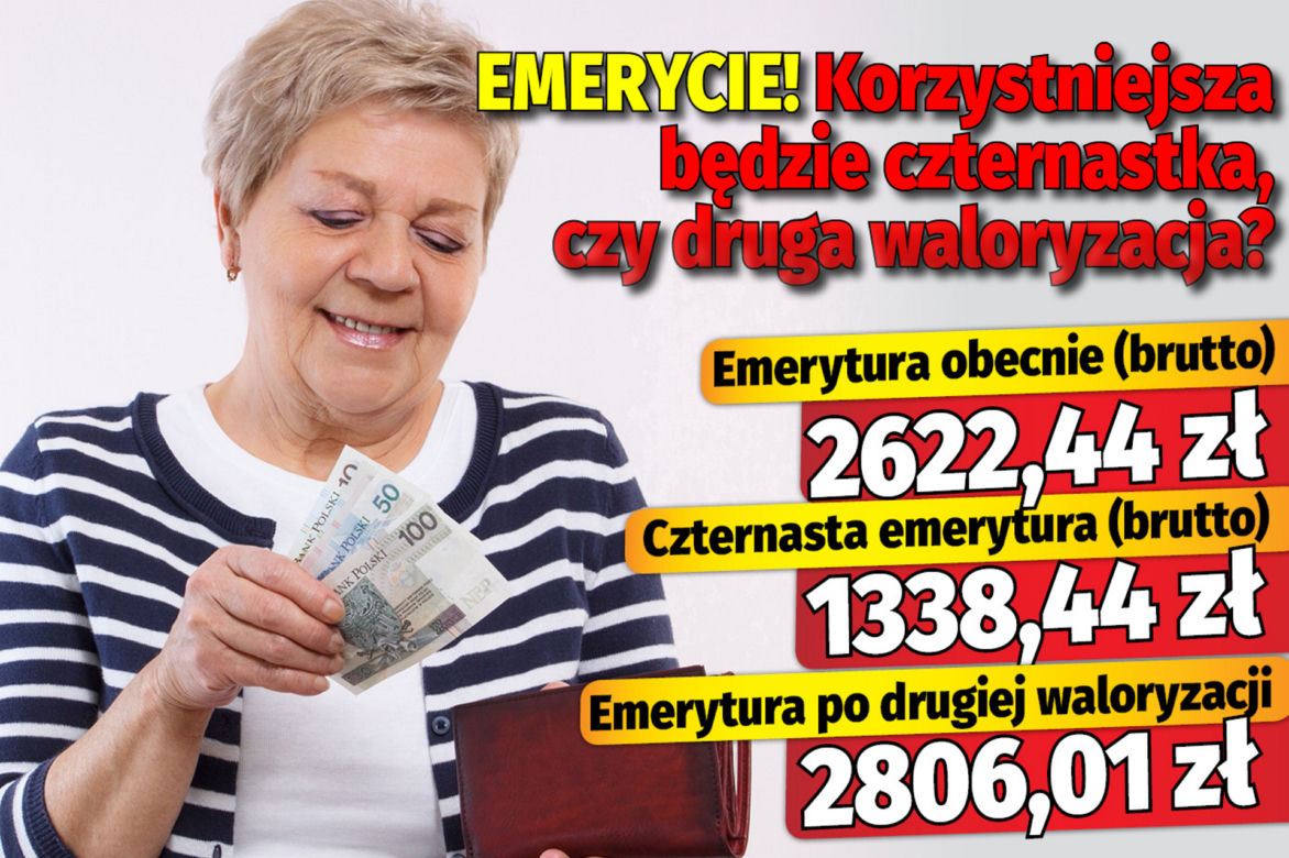 Emerycie! Korzystniejsza będzie czternastka, czy druga waloryzacja?