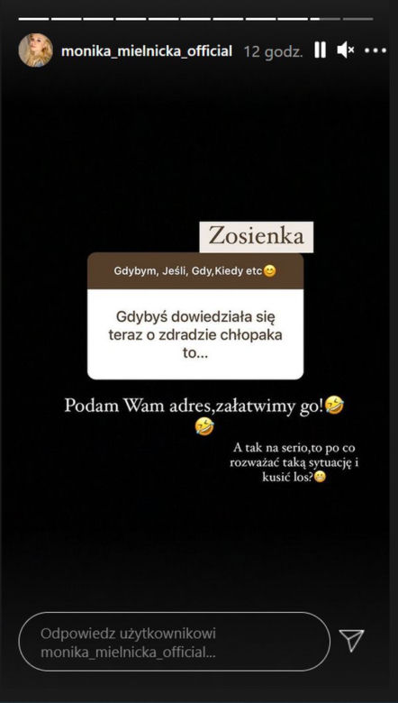 Monika Mielnicka na Instagramie o zdradzie chłopaka