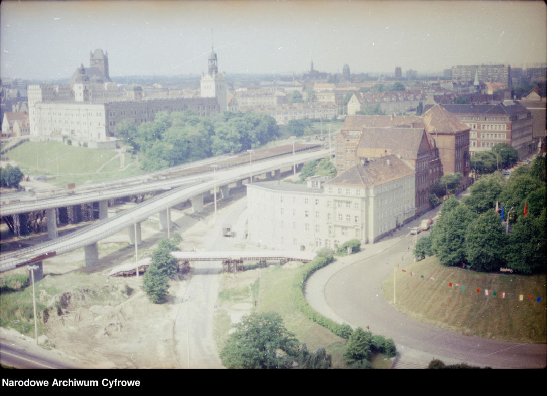 Szczecin z lotu ptaka w latach 80. XX wieku