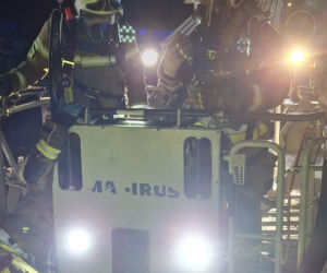 Ciężarówki płonęły jak pochodnie. Ogień przenosił się na kolejne samochody