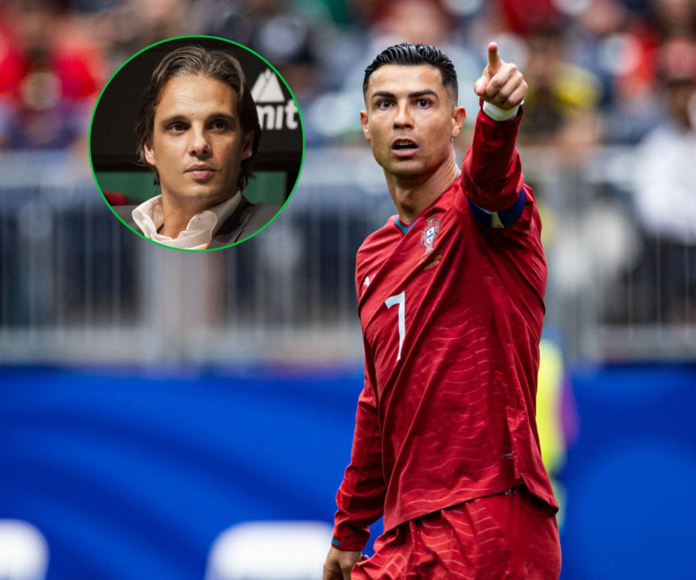 Cristiano Ronaldo na boisku. Obok na miniaturze Nuno Gomes. O pasji lidera Portugalii przeczytasz na SE Supersport.