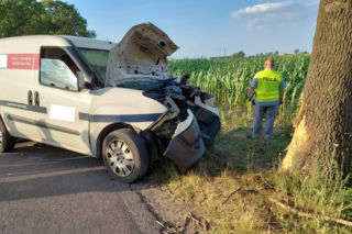 Jacek nagle zjechał z drogi i uderzył w drzewo. Policja bada przyczyny śmiertelnego wypadku w Bławatach