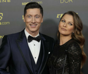 Robert Lewandowski i Anna Lewandowska na gali Złota Piłka 2021