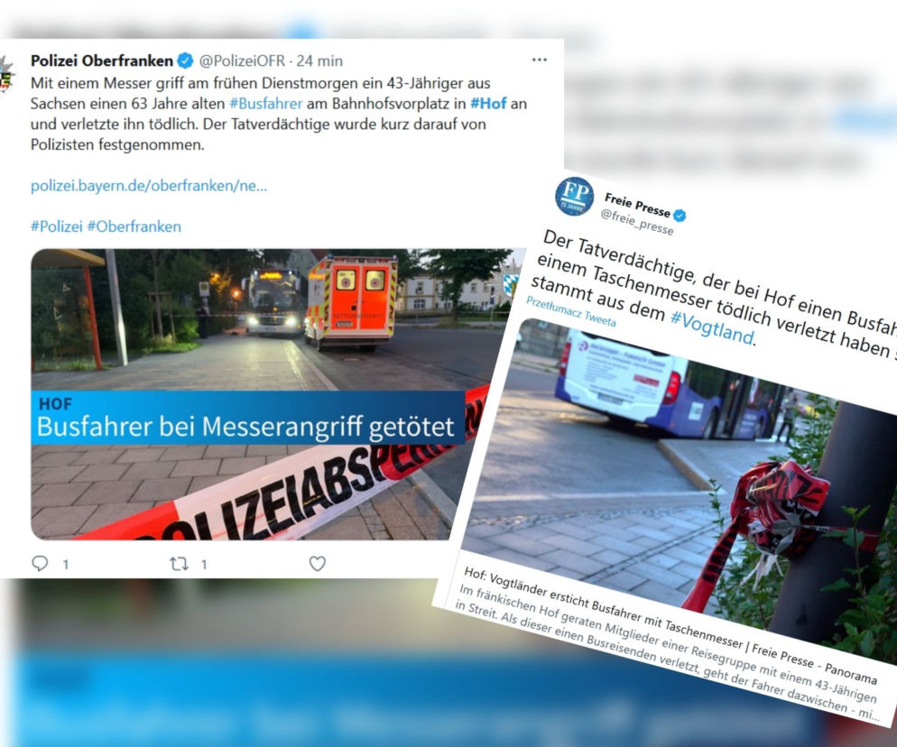 Niemcy. Polski kierowca autobusu zabity w ataku nożownika. Bronił pasażerów
