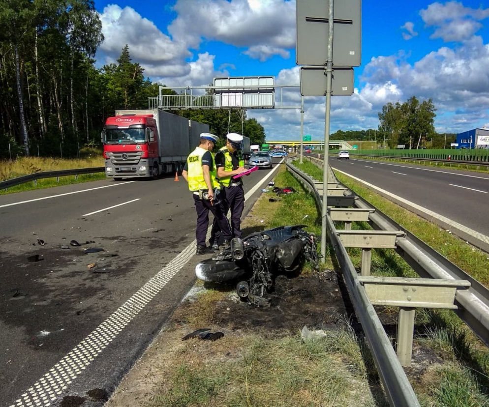 Łyski. Wypadek na S8. Ranny motocyklista