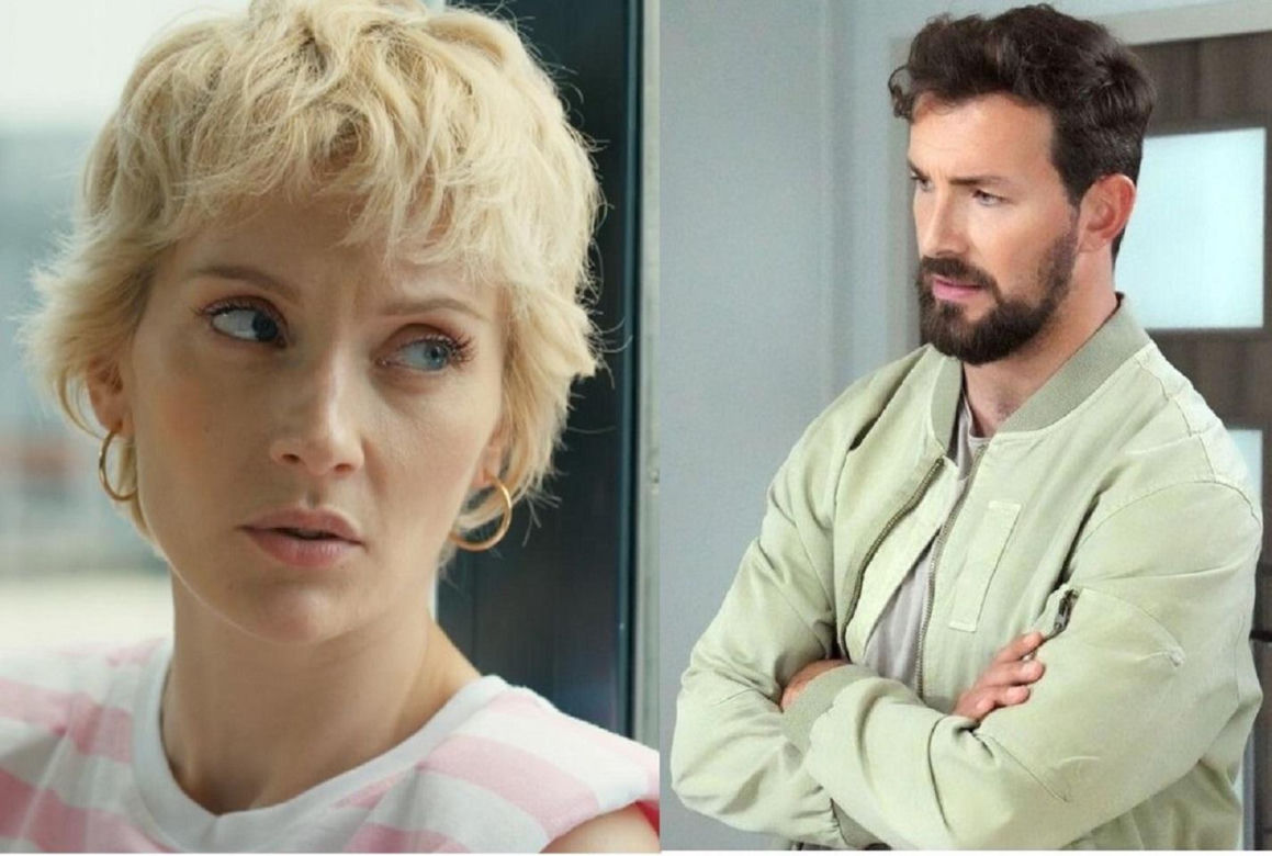 Barwy szczęścia. Renata (Anna Mrozowska), Marcin Kodur (Oskar Stoczyński)