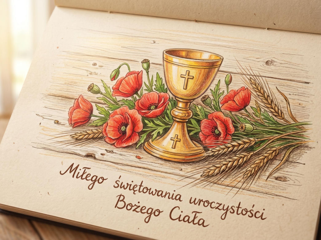 Kartka z życzeniami na Boże Ciało