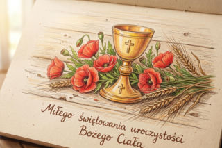 Kartka z życzeniami na Boże Ciało